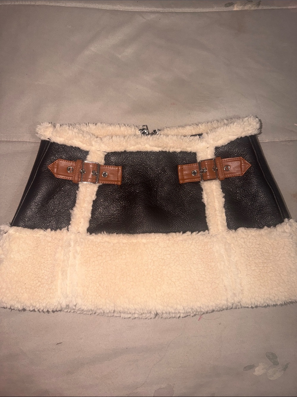 Faux Shearling Buckle Waist Belt Bag - Picture 1 of 2